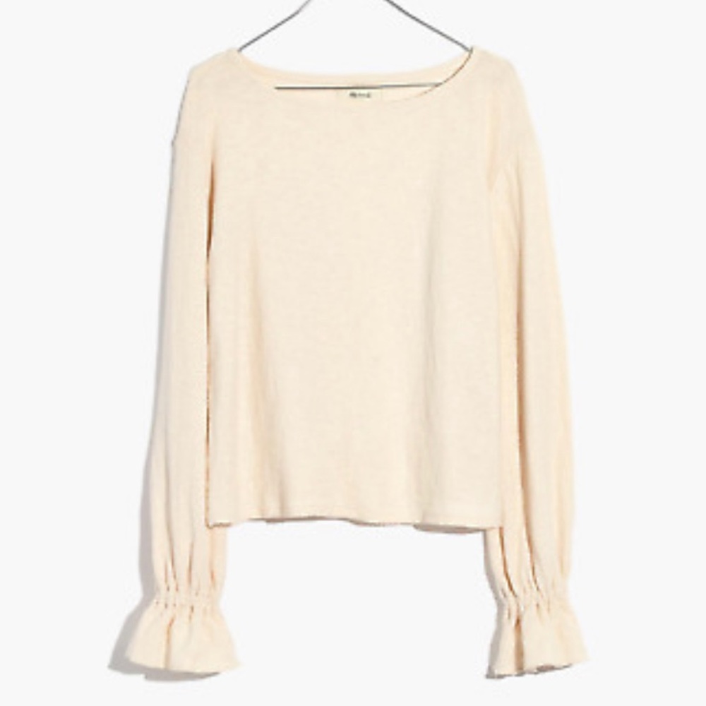 Madewell cream long sleeve flare cuff shirt